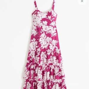 NWT Abercrombie drama ruffled tiered dress L